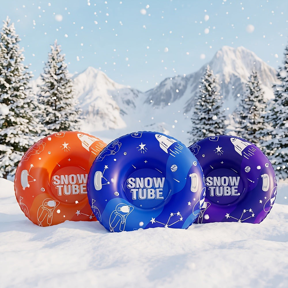 Extra-Large PVC Snow Sleds with 2 Dual Handles, Rugged Inflatable Snow Tubes for Hill Sledding, Ski Resort & Outdoor Winter Snow Sports – Snow Tubes for Adults 36 Inch 3-Pack
