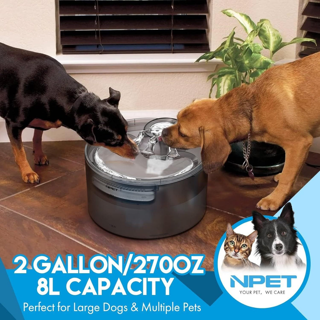 Automatic Pet Water Dispenser Triple Filtration with Splatter Guard & Cleaning Kit for Large Dogs & Multiple Pets 1.3Gal or 2Gal Options – Dog Water Fountain 2 - product image 3