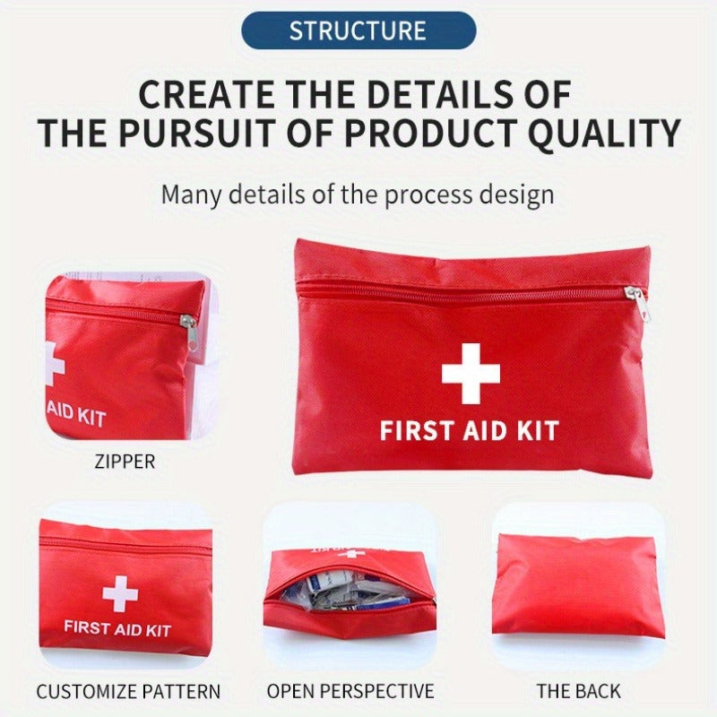 First Aid Bag 16-Pack | Empty Water-Resistant Nylon Pouch with Full-Open Zipper & Cross Symbol, Lightweight Travel-friendly Medical Bag for Home, Car, Office - product image 5