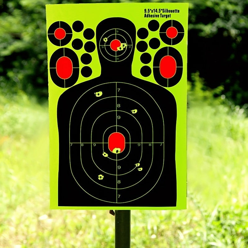 Splatter Shooting Targets Human Silhouette 20 Pack | High-Visibility Shot Placement Feedback | Reactive Glow Fluorescent Paper Range Targets for Pistol, Rifle - product image 4