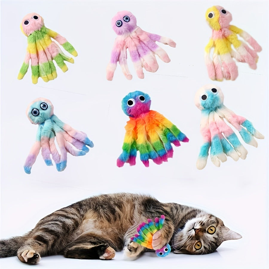 Cat Kick Toy Octopus 5-Pack – Cute Stuffed Chew & Kick Plush Toy for Indoor Cats, Teaser Wand Replacement Heads, Colorful Catnip-Style Interactive Cat Toy Set - product image 18