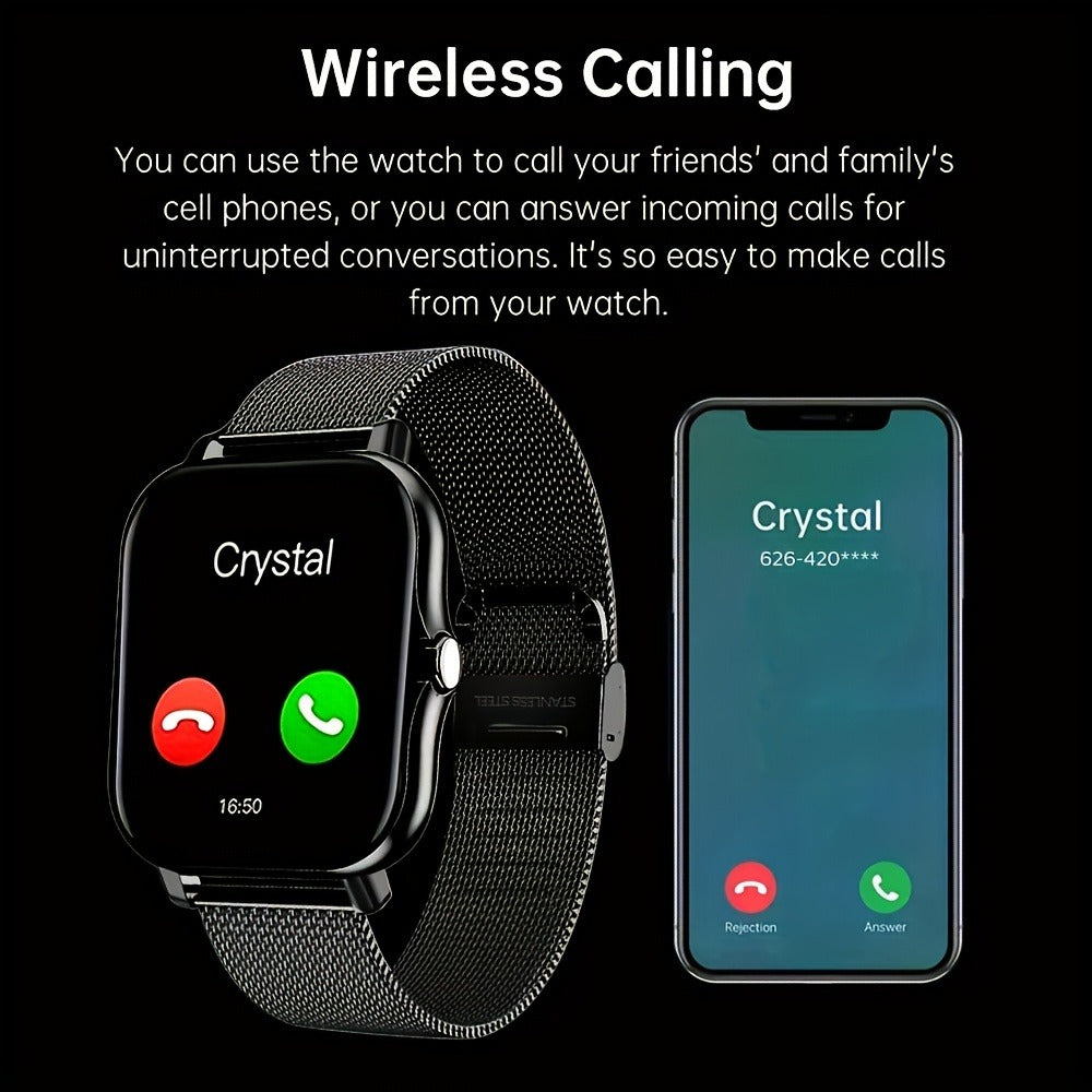 Fitness Tracker Watch Compatible with Android & iPhone for Men and Women, Dual Strap – Bluetooth Calling Smartwatch with 1.83" Full Touch Screen, Multiple Sport Modes, Music Control & Sedentary Reminder
