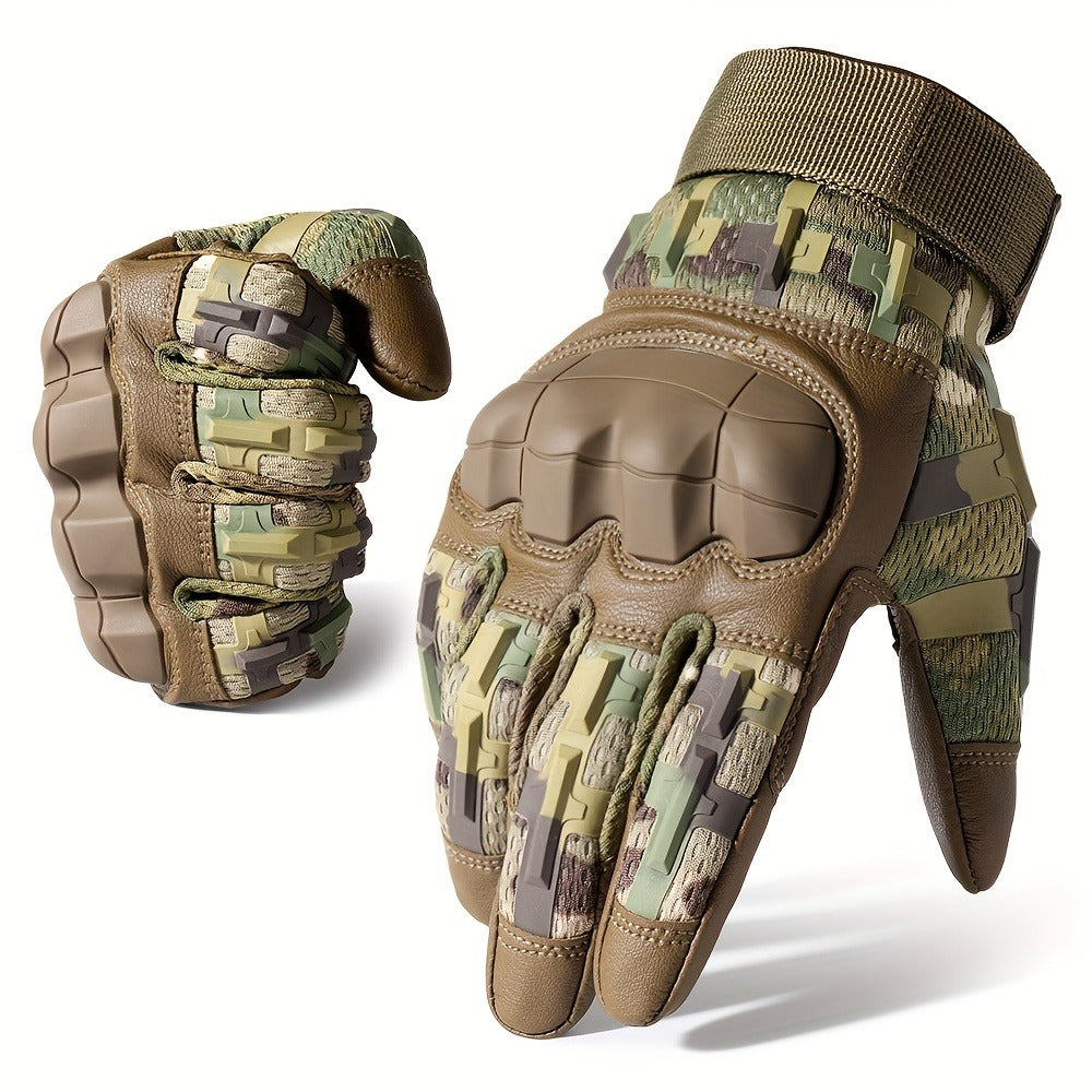 Camouflage Motorcycle Riding Gloves for Men Women, Anti-Slip Wear-Resistant, Outdoor Hiking Camping Hunting Shooting Cycling – Tactical Full Finger Gloves with - product image 3