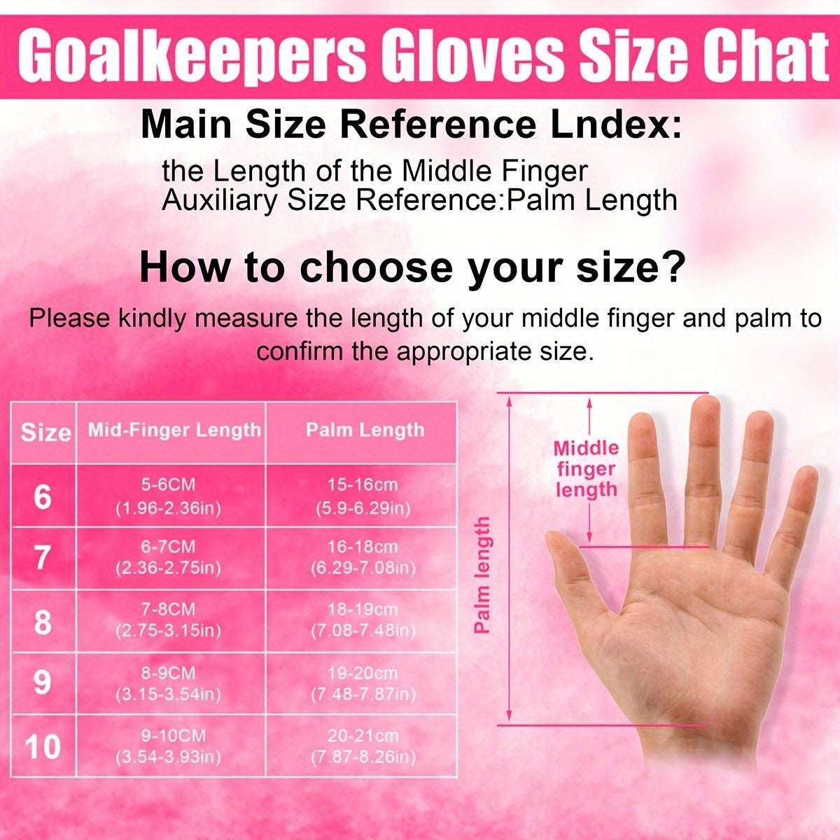 Soccer Goalkeeper Gloves Strong Grip Breathable Sizes 6-10 with Carry Bag for Everyday Use - product image 6