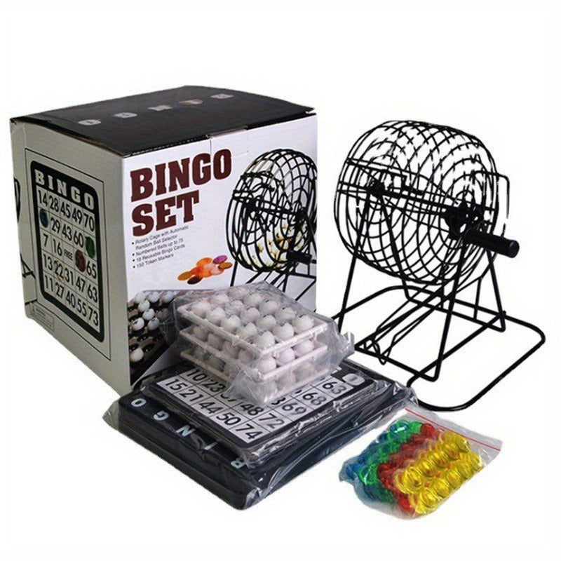 Bingo Game Set Metal Cage Lottery Machine Vintage Desktop Bingo Caller Kit for Family Game Night Party Adults Kids Birthday Holiday Gathering for Parties - product image 3