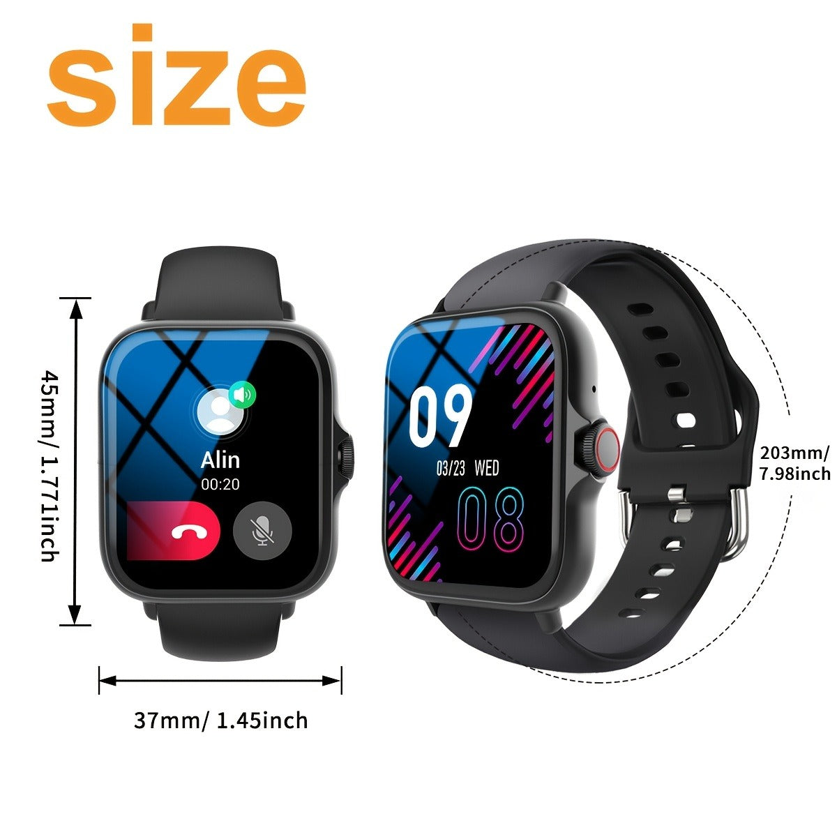 100+ Sports Modes, Fitness Activity Tracker, Heart Rate Monitor, Pedometer, Compatible with Android & iPhone, Perfect Gift – Smart Watch with Answer & Make Calls for Women Men