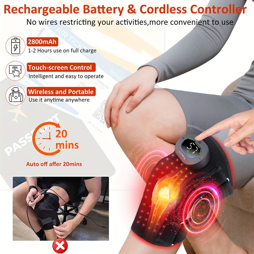 660nm & 850nm Infrared Light, 3 Massage Levels, 5 Light Modes, Joint Pain Relief & Muscle Recovery for Knee Elbow Shoulder with Extension Band – Red Light - product image 6