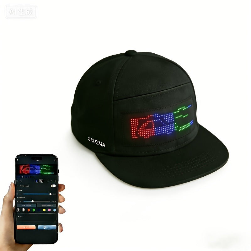 Programmable LED Hat with APP Control | Custom Text, Animation & Graffiti Display, USB Rechargeable, Adjustable Fit for Men & Women, Glowing Light-Up Cap for - product image 8