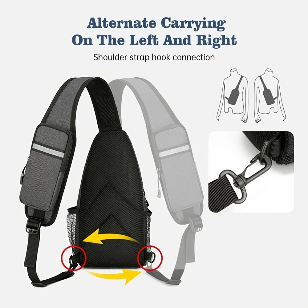 Crossbody Sling Backpack for Women Men | Featherlight Oxford Cloth Shoulder Chest Bag Daypack for Hiking Traveling Camping, Large Capacity Zipper Sling Bag - product image 6