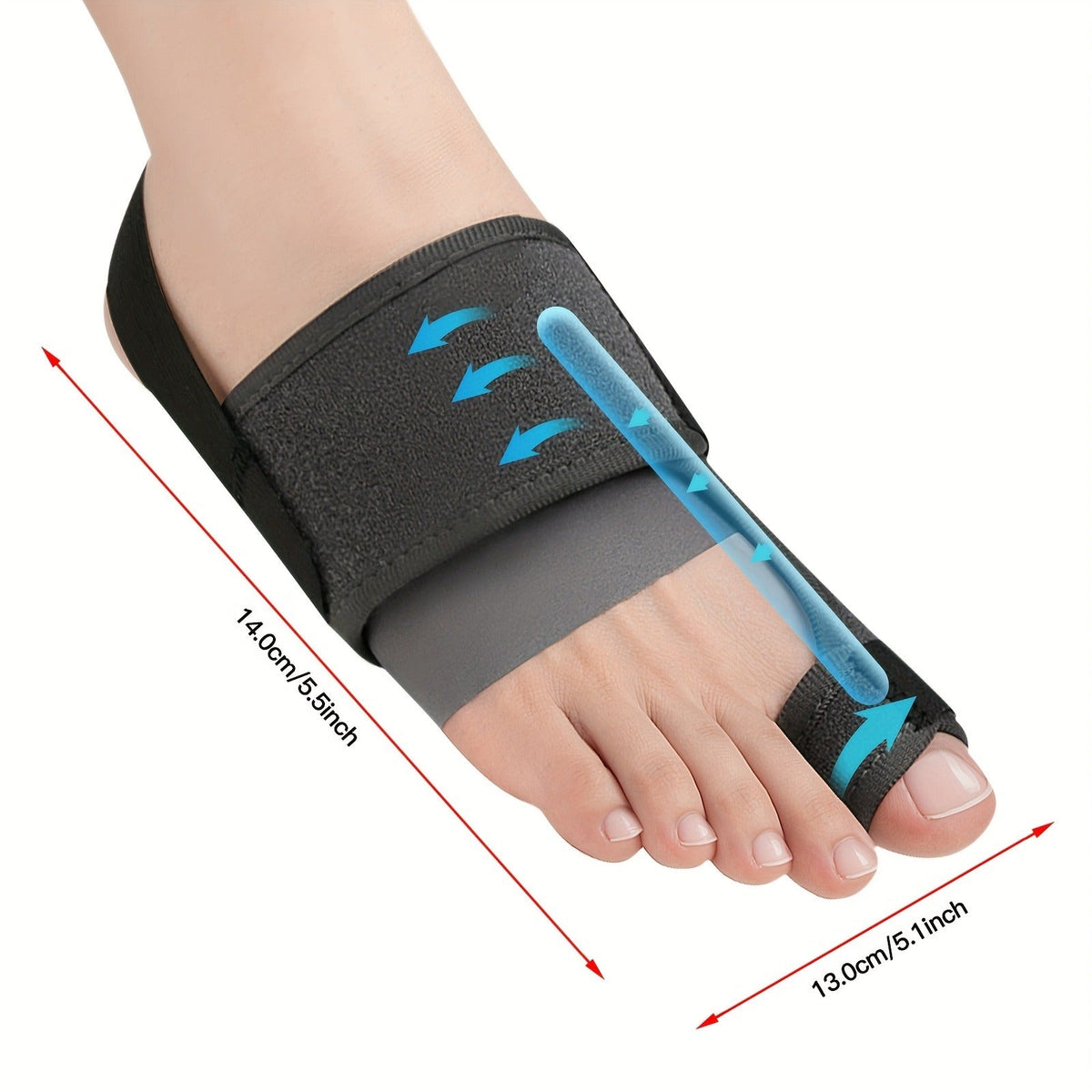 Adjustable Big Toe Splint with 2 Angle Bars & Double Non-Slip Straps, Day Night Hallux Valgus Relief Support Brace, 1 Pair | Toe Separator Bunion Corrector for - product image 4