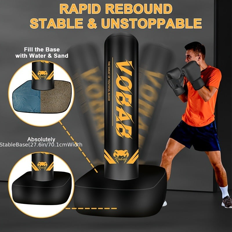 MMA, Muay Thai, Karate & Boxing Training, Men & Women – 70-Inch Freestanding Punching Bag with Stand for Adults