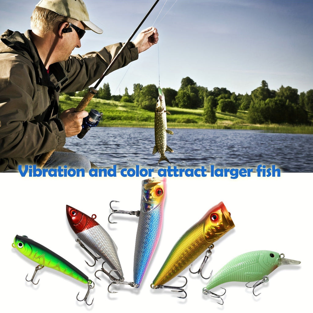 Mixed Plastic & Metal Baits, Hooks, Swivels & Jig Hooks (361 pcs) – Fishing Lures Kit with Tackle Box - product image 4