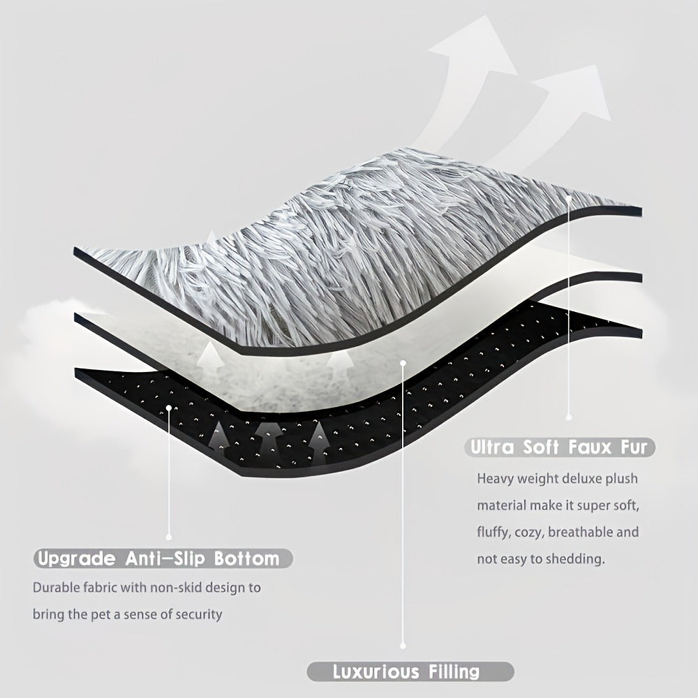 Oversized Plush-Lined Dog Bed & Cat Pad | Thick Warm Washable Polyester Pet Bedding for All Breeds | S, M, L, XL - product image 7