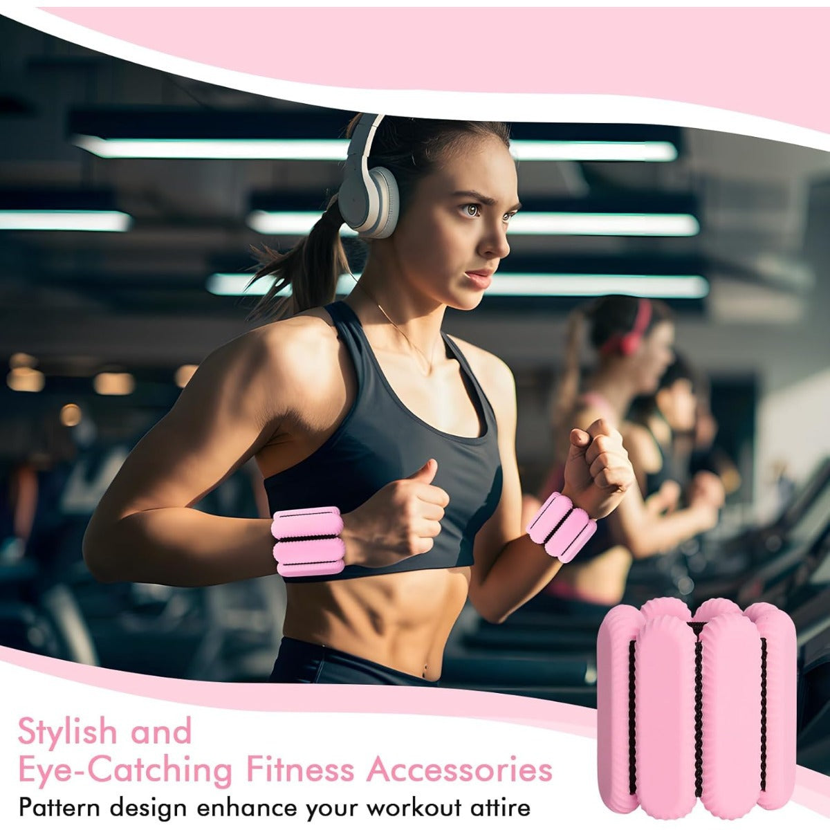 Adjustable Weighted Cuffs for Yoga, Running, Dance & Strength Training Workouts – Silicone Wrist & Ankle Weights Bracelet 1LB Pair for Women Men - product image 3