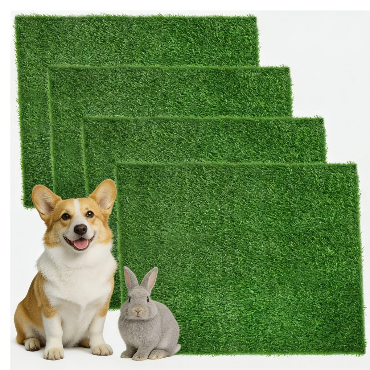 Dog Potty Training Grass Mat | 2 Pack Washable Artificial Turf Pad with Odor Control & Drainage, Reusable Indoor Outdoor Pet Pee Mat for Puppies & Adult Dogs - product image 4