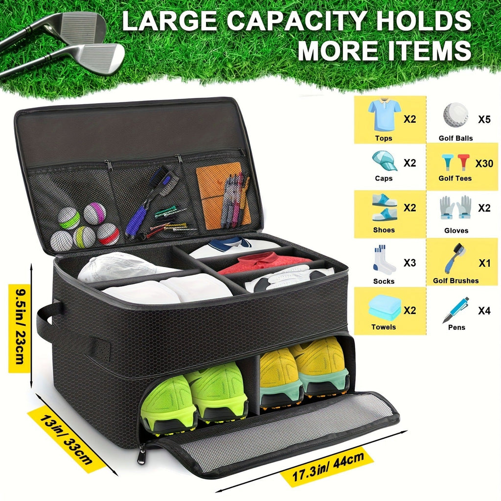 Golf Organizer Storage Box with Compartments and Mesh Pockets Long-lasting Golf Accessory Case for Golf Balls Shoes Gloves Tees and Essentials - product image 6