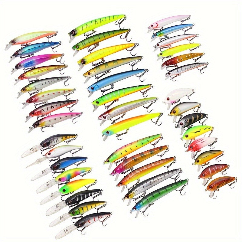 Plastic Crankbait Hard Baits for Freshwater & Saltwater Angling – Minnow Fishing Lures Set 43pcs - product image 5