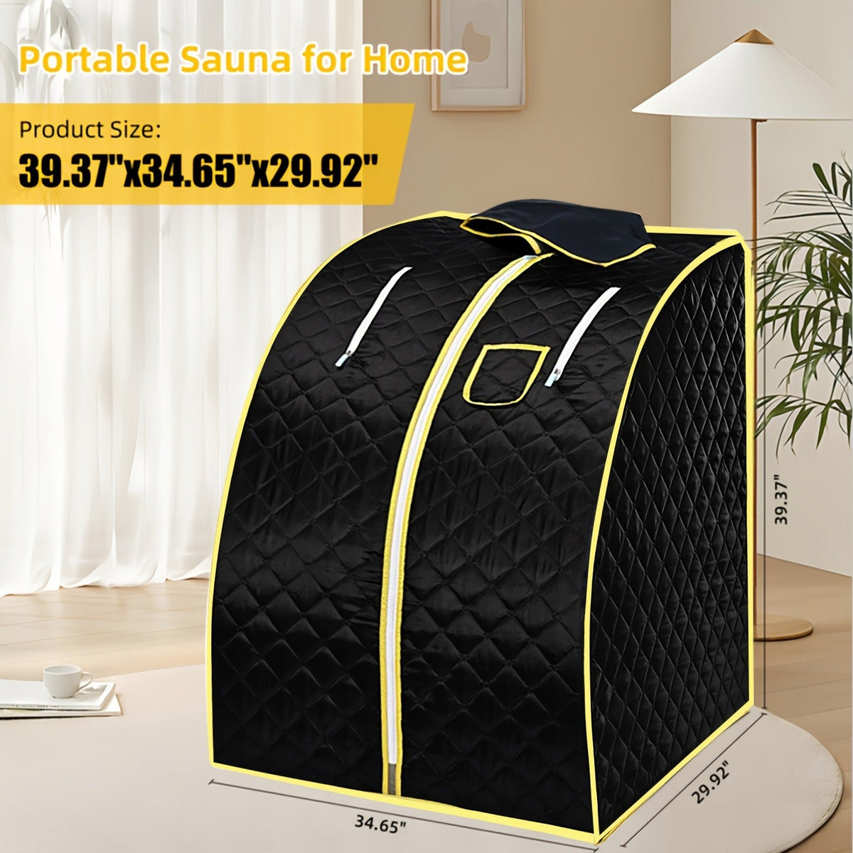 Portable Steam Sauna Tent with Remote Control & Foldable Chair, Personal Home Sauna Room for Detox Weight Loss Relaxation, Stainless Steel Stand, 87oz Steam Generator Included - product image