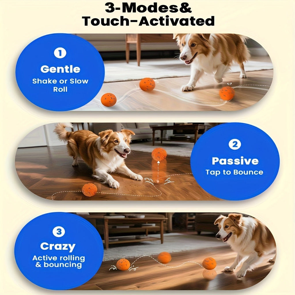 Automatic Moving Dog Ball Toy – Smart Motion-Activated Rolling & Rotating Ball for Medium Large Dogs, E-TPU Sturdy Bouncy Enrichment Toy for Dog Stimulation - product image 8