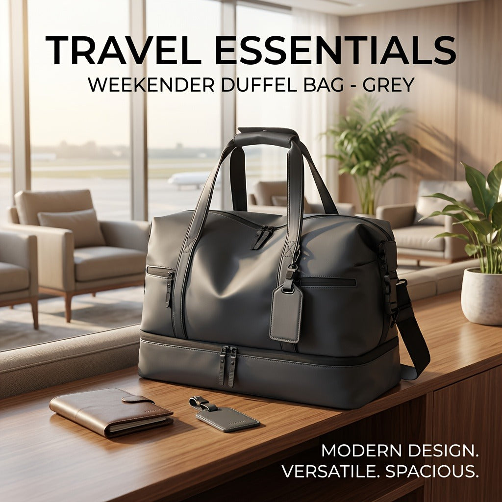 Lightweight Weekender Travel Bag for Workout, Daily Use, Carry-On & Overnight Trips, Available in Black, Blue & Gray – Gym Duffel Bag PU Collapsible Sports - product image 8