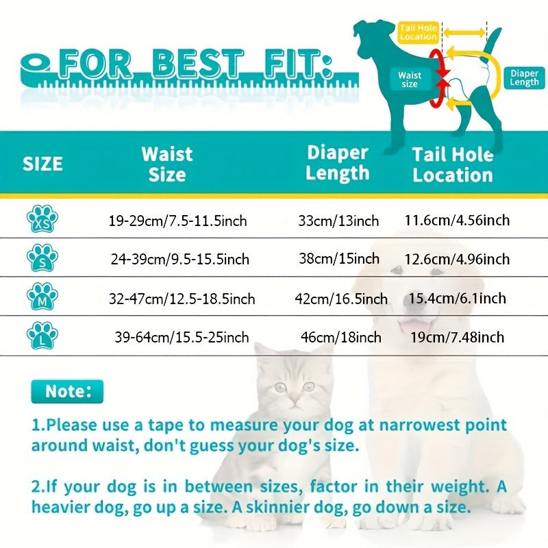 Reusable Highly Absorbent Dog Period Panties for Heat Incontinence Puppy Training, XS S M L, Multiple Prints | Washable Female Dog Diapers 3 Pack - product image 3