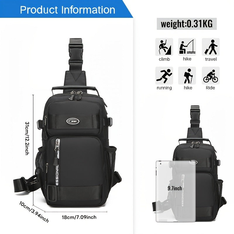 Crossbody Chest Bag Unisex Multipurpose Shoulder Sling Bag with Adjustable Strap Zipper Closure Multifunctional Carry Styles for Daily Use Travel Outdoor Black - product image 7