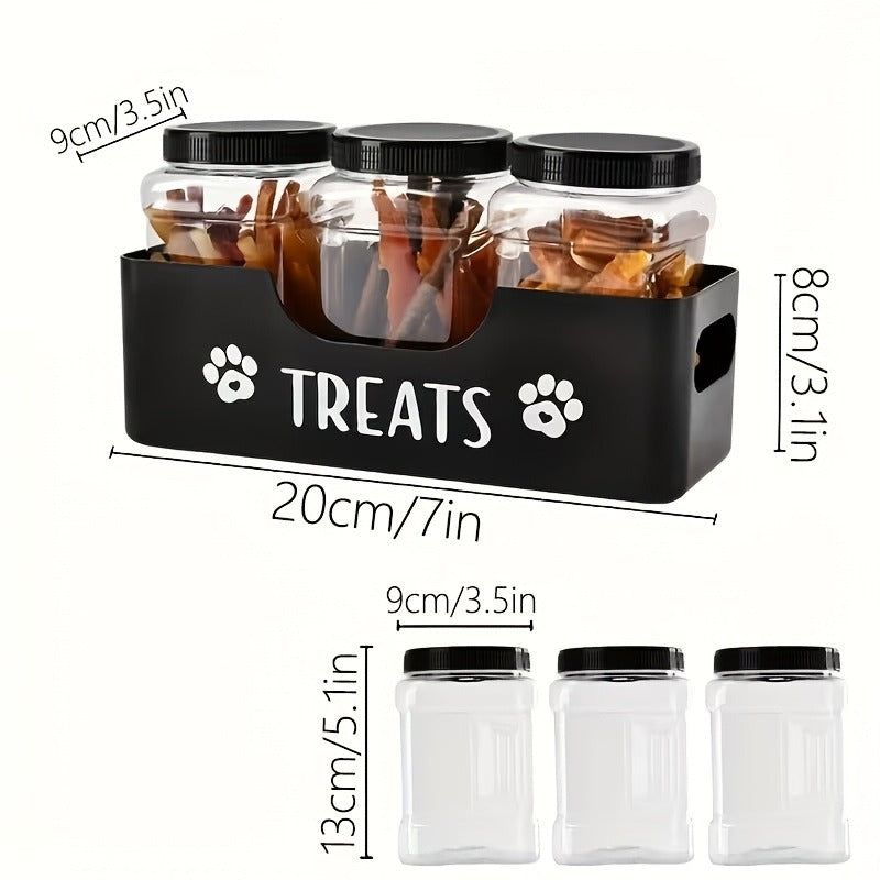 Airtight Pet Food Storage Container Set – 3pcs Plastic Jars with Lids, Farmhouse Style Snack Box for Dogs & Cats, Sturdy BPA-Free Treat Organizer, Kitchen - product image 4