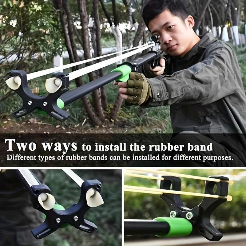 Telescopic Tactical Slingshot | Adjustable Length for Hunting Fishing Outdoor | Heavy-Duty Metal Long Pole Hunting Slingshot with Shoulder Stock for Adults - product image 3