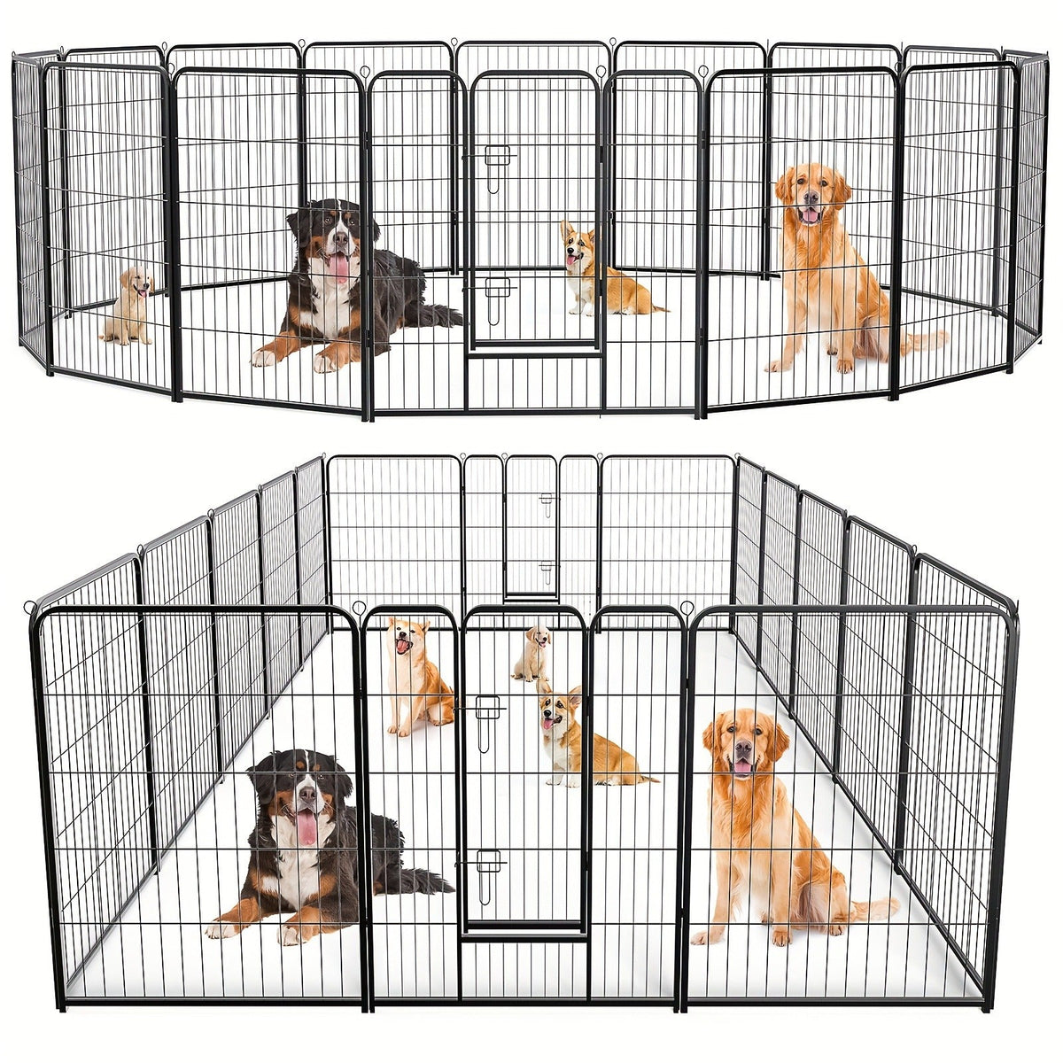 8 & 16 Panel Pet Exercise Pen for Large Medium Small Dogs, Carry-along Indoor Outdoor Puppy Pen for Yard Garden Camping RV, 24"/32"/40" Panel Height – Dog - product image 12