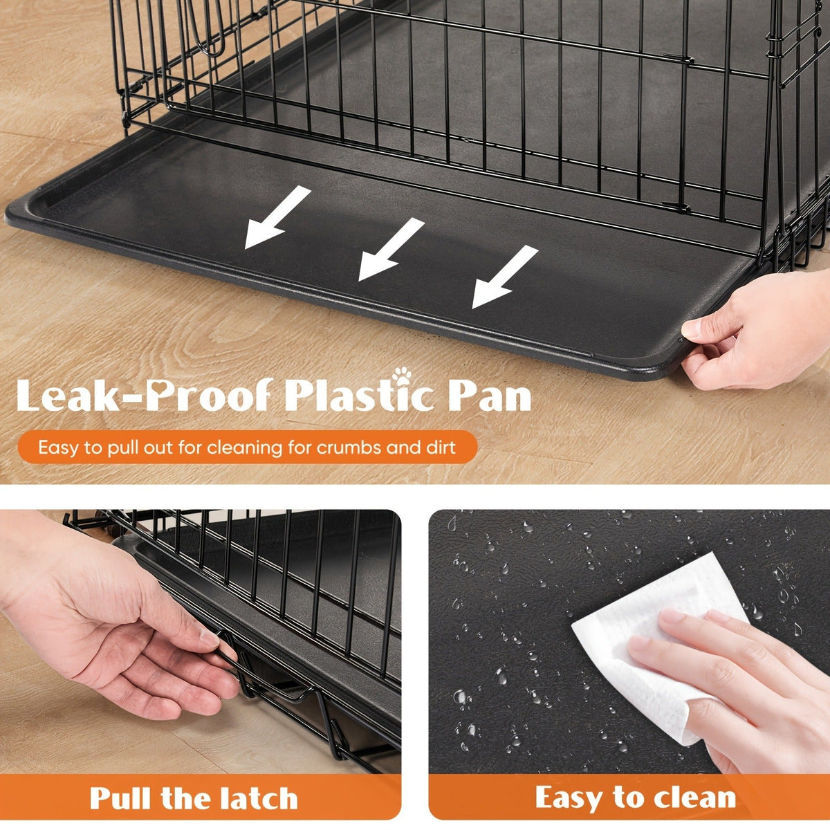 36 Inch Carry-along Reinforced Kennel for Indoor & Outdoor Use | Folding Metal Dog Crate with Divider & Removable Tray - product image 7
