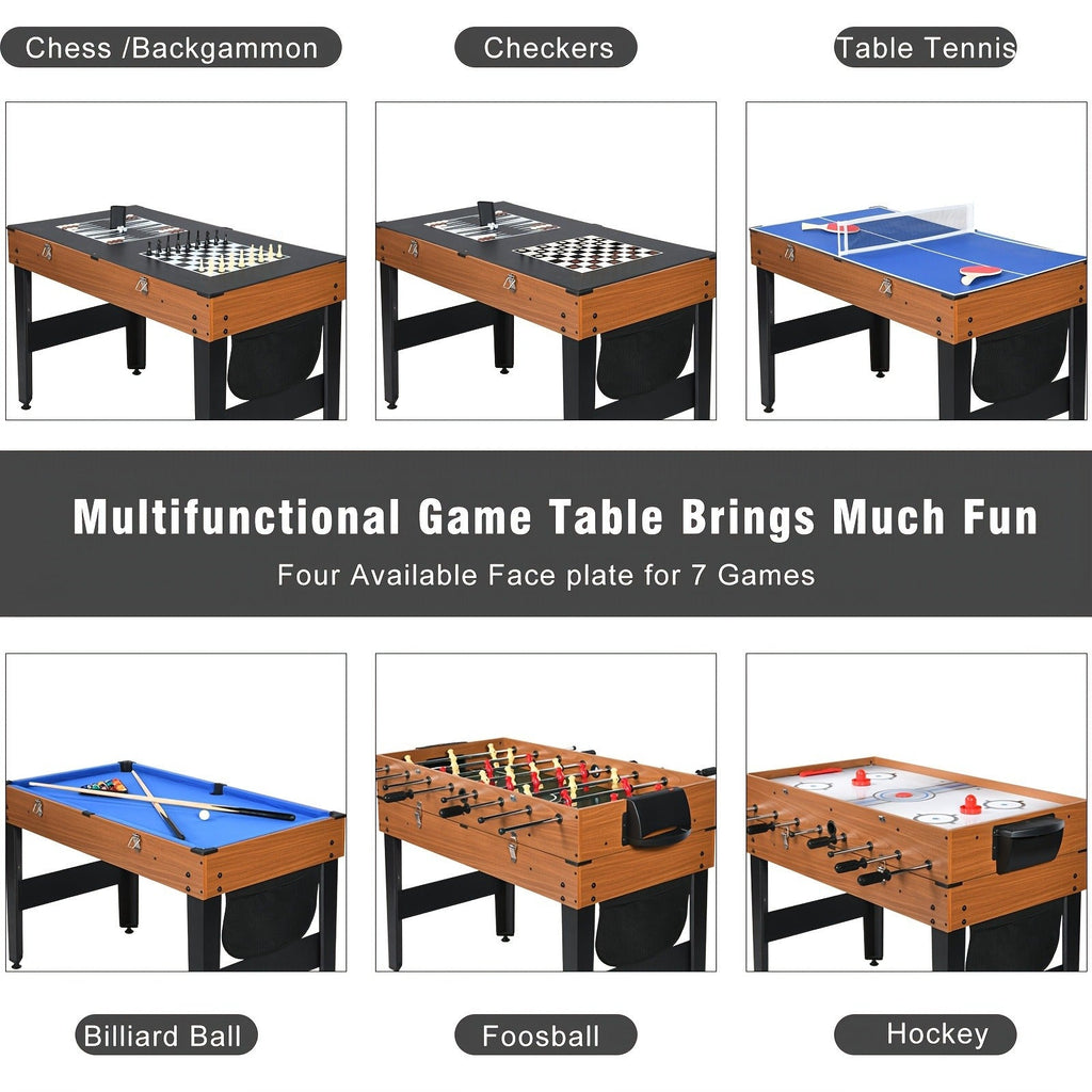 7-in-1 Multi Game Table Combo Set Foosball Hockey Ping Pong Billiards Chess for Home Game Room for Everyday Use - product image 3