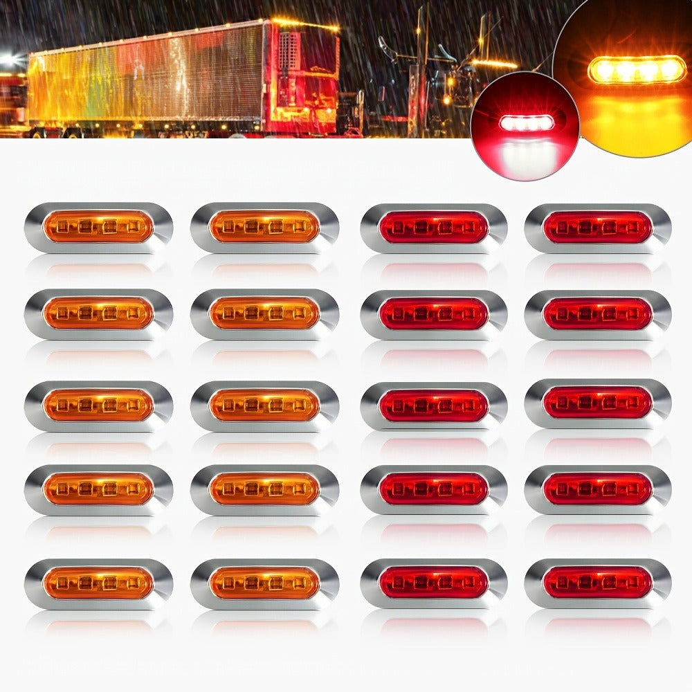 Marine LED Navigation Lights Set of 20 – Low Frequency, No Battery Required, Multi-Color Options – Stern Circular Deck & Onboard Boat Lights for Yachts & Boats