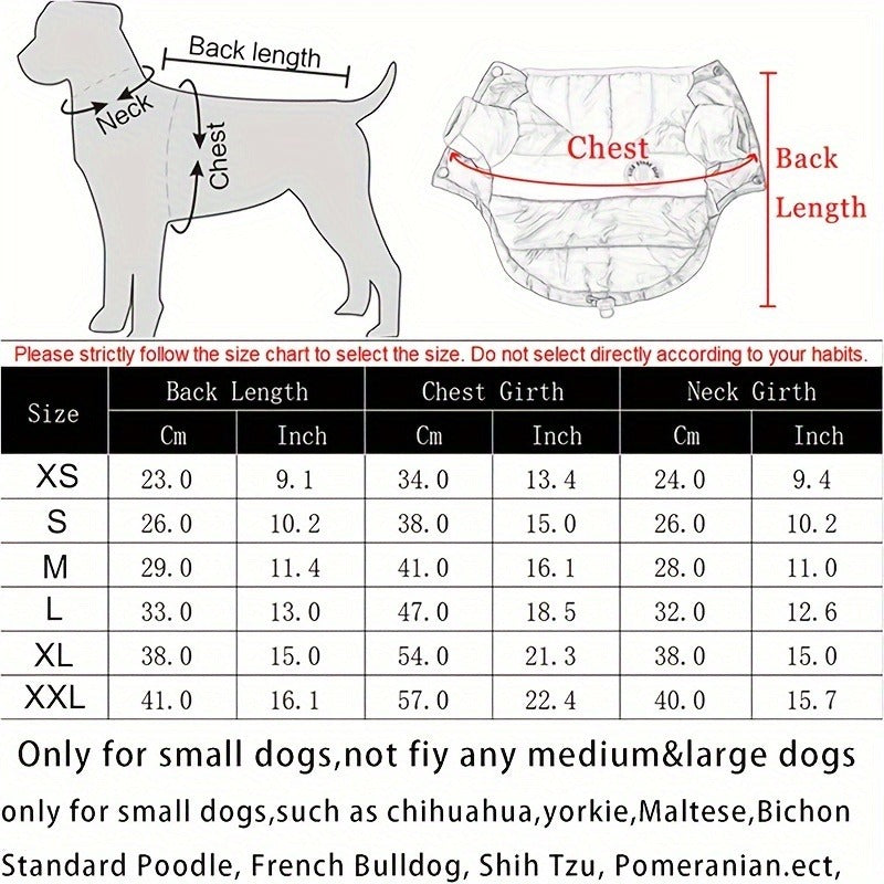 Dog Winter Coat Puffer Jacket Windproof Warm Padded Snow Vest for Small Breeds – Sizes L XL XXL – Featherlight Outdoor Dog Clothes for Chihuahua Poodle - product image 11
