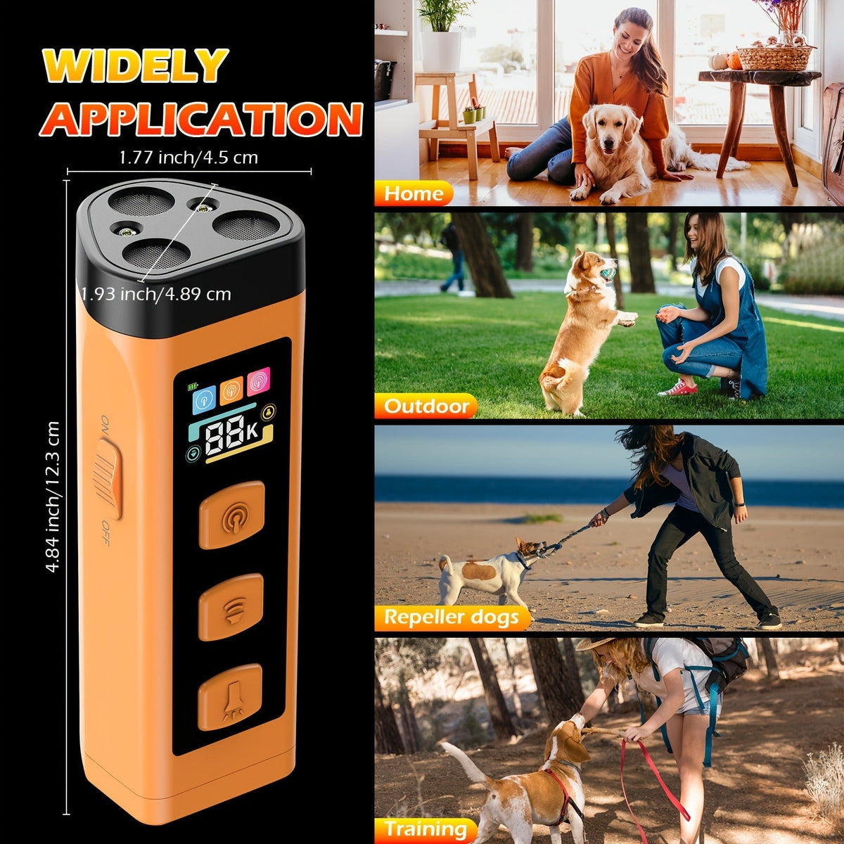 Triple-Head Ultrasonic Bark Deterrent, High-performance Soundwave Technology, USB Rechargeable Portable Handheld Anti-Barking Device, Dog Behavior Training - product image 4