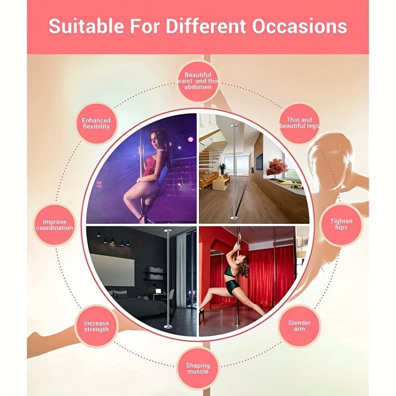 Spinning & Static Modes, Height Adjustable, Portable for Home Studio Club – Professional Dance Pole 45mm - product image 6