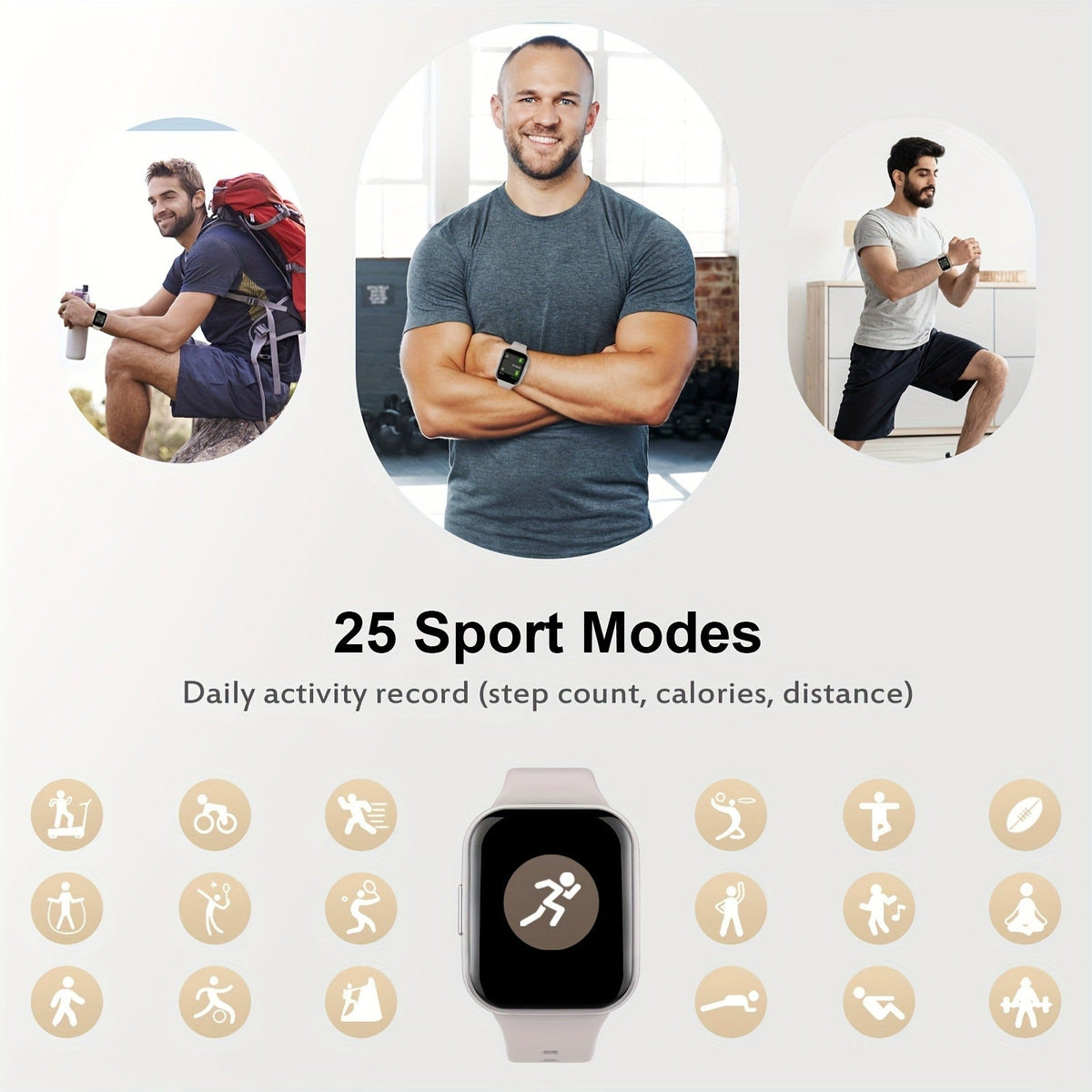 1.69" HD Screen, 25 Sports Modes, IP68 – Fitness Tracker Smartwatch