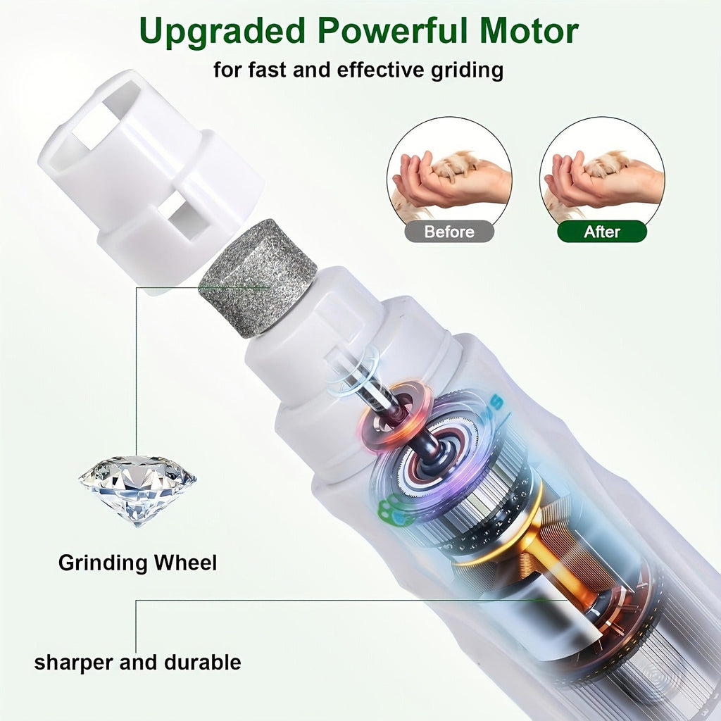 Dog Nail Grinder Electric 2-Speed – Professional Pet Nail Trimmer with High-Speed Motor, Featherlight Quiet Nail Clipper for Puppies & Dogs, Safe Home Paw - product image 9