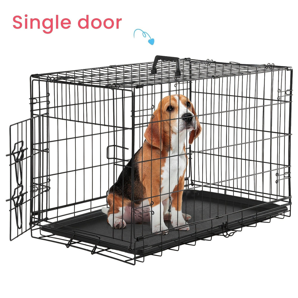 Folding Metal Wire Dog Cage with Leak-Proof Tray, Indoor Outdoor Travel Pet Kennel for Small Medium Large Dogs, 5 Sizes | Dog Crate with Divider Panel & Double - product image 9