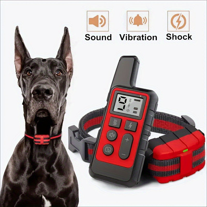 Rechargeable Dog Training Collar with Sound, Vibration & Shock Modes, 500m Range for Small Medium Large Dogs (Red & Black) – Bark Control Collar with Remote - product image 3