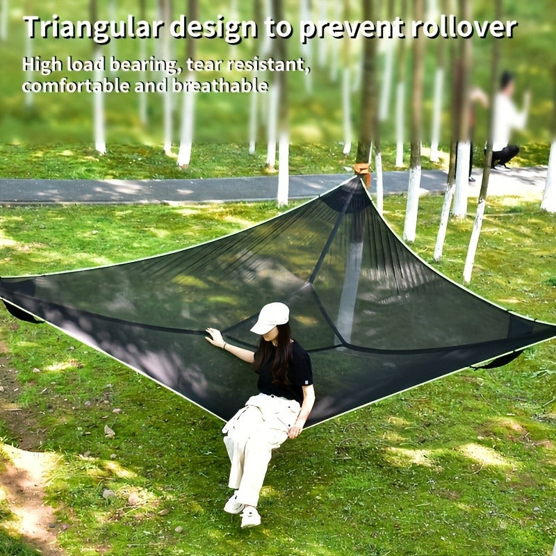 Outdoor Triangle Hammock Multi-Person – Sturdy Hanging Hammock for Adults & Kids – Large Aerial Tree Tent, Mesh Swing Camping Hammock for Backyard, Camping - product image 8