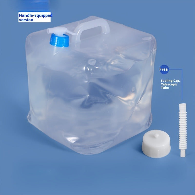 Foldable Water Storage Container 5.28 Gallon | Food-Grade BPA-Free Collapsible Water Jug with Spigot & Handle | Hiking | Leak-Proof Rectangular Design for Camping | Emergency Backup | Road Trips & Outdoor Use
