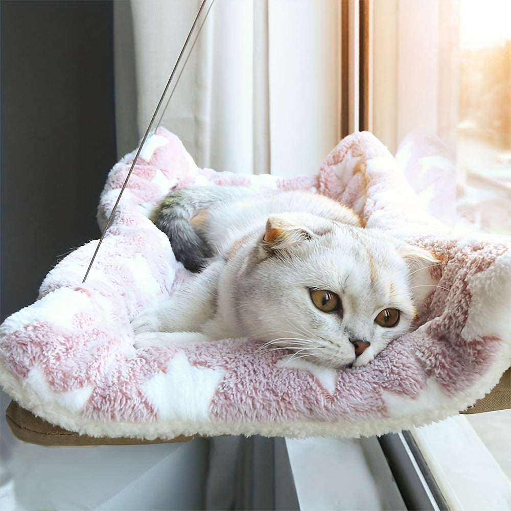 Cozy Cloud Plush Perch for Cats, Secure Suction Cup Mount Window Seat, Space-Saving Cat Sunbathing Bed for Indoor Cats, Feline Naptime Lounger Khaki – Cat - product image 7