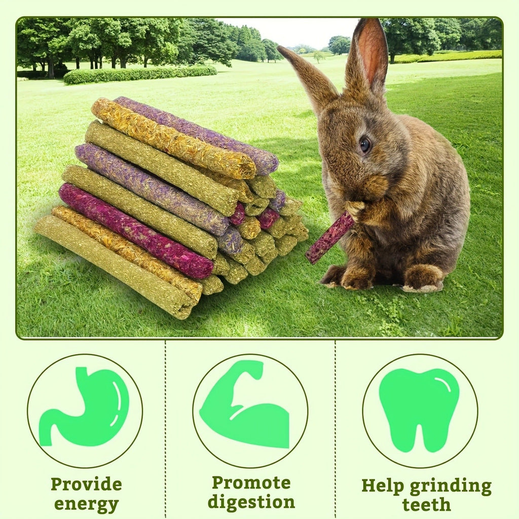 Timothy Hay Sticks 66pcs – Dental Health Chews for Small Pets – Natural Handmade Chew Toys & Treats for Rabbits, Guinea Pigs, Hamsters, Chinchillas, Rats - product image 4
