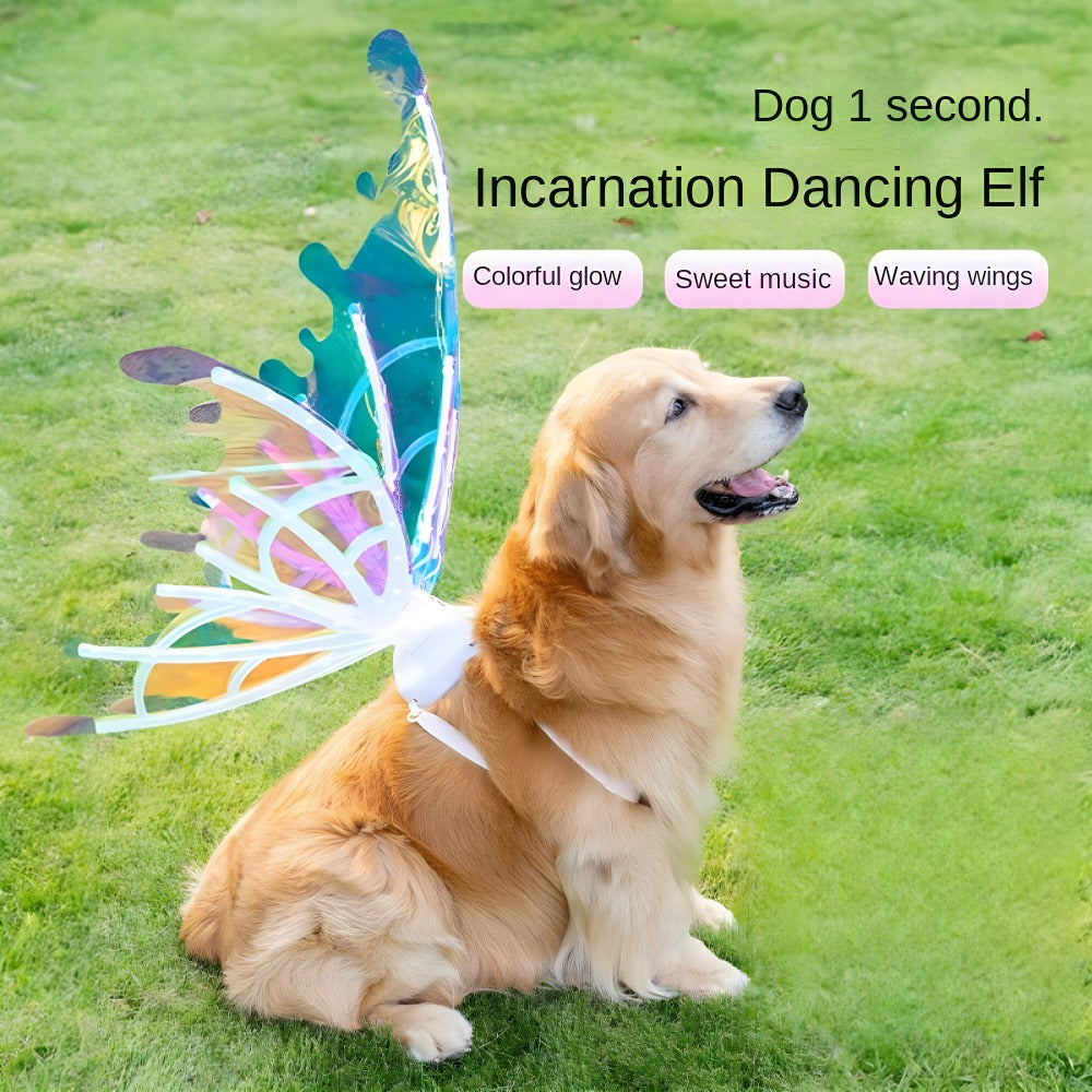Multi-Color Illuminated Wings for Halloween, Christmas, Carnival, Cosplay & Themed Pet Parties, One Size Fits Most – LED Light-Up Butterfly Angel Wings Costume for Dogs, Girls & Women