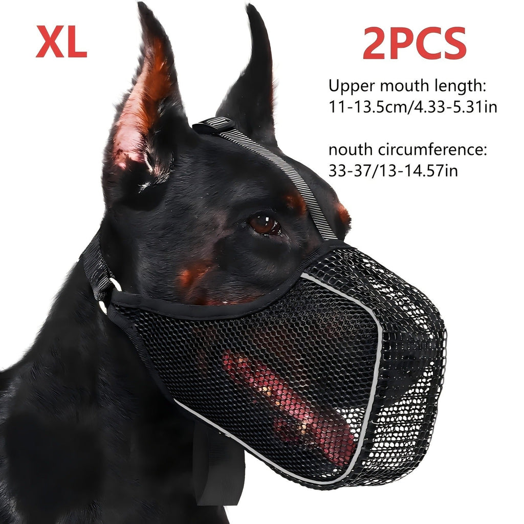 Dog Muzzle Reflective Mesh 2 Pack Anti-Bite Full Coverage with Adjustable Straps – Sizes M L XL XXL – Soft Breathable Polyester Dog Mask for Grooming Vet - product image 7