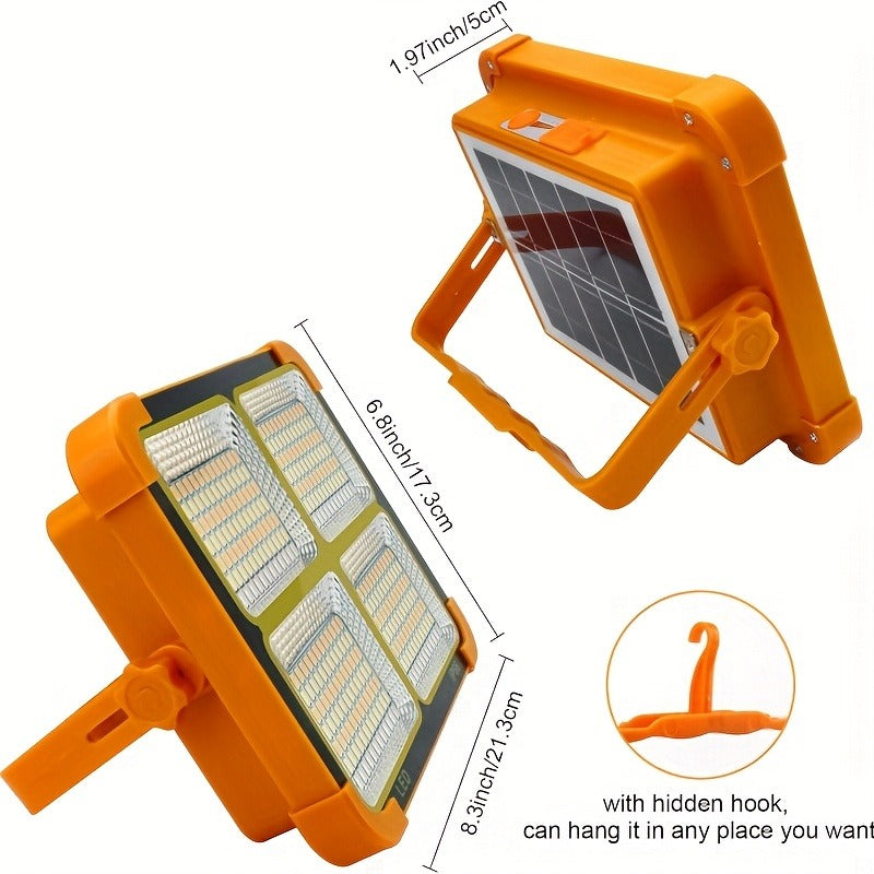 2000 Lumen Rechargeable Camping Light, Adjustable Brightness, Solar & USB-C Dual Charging, Waterproof Portable Hanging Lamp for Camping, Hiking, Garage & Emergency, 10 Pack – Solar LED Work Light with Magnetic Hook