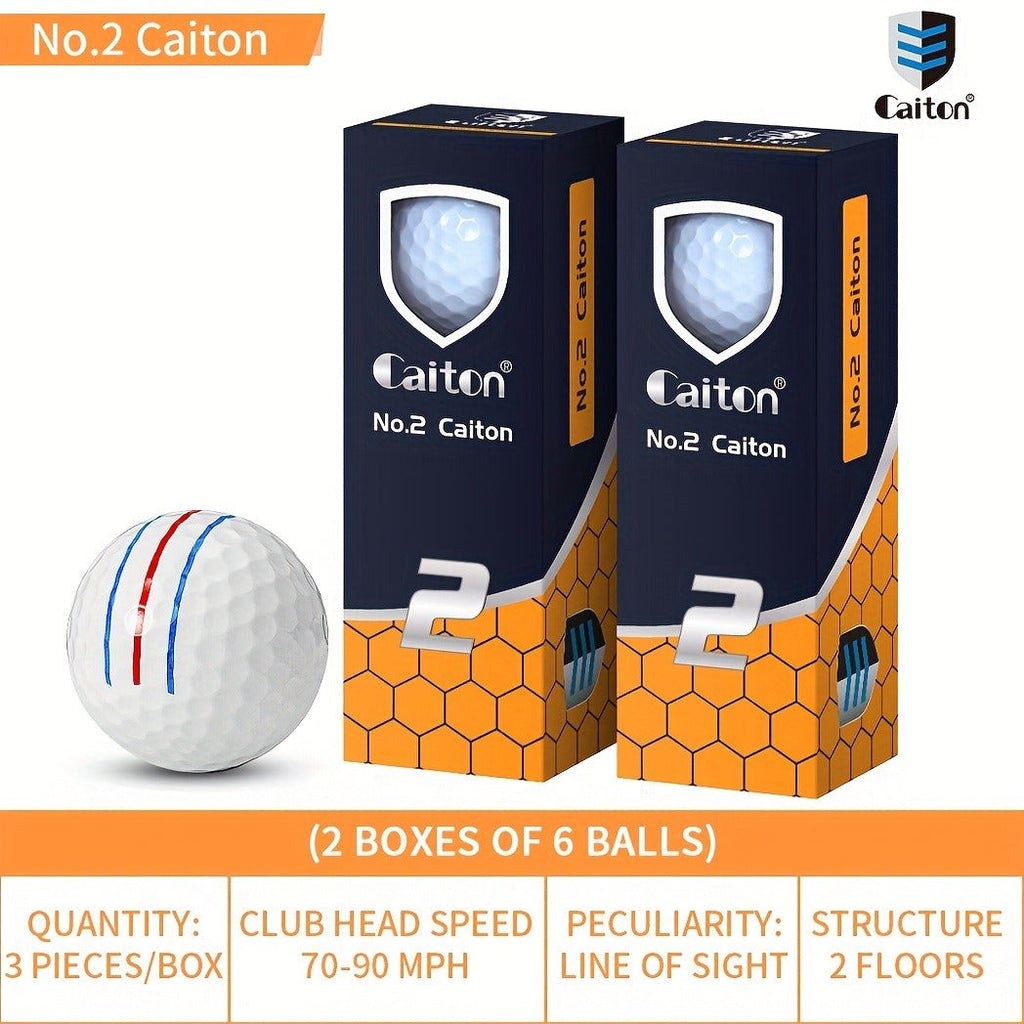 Golf Balls 6pcs Long Distance High Speed with 360-Degree Aiming Line Add 40+ Yards Distance Sturdy Performance Golf Ball Set for Men Women Beginners Advanced - product image 3
