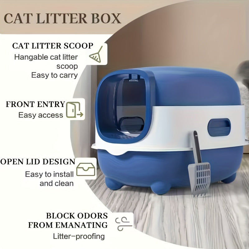 Collapsible Top Entry Design, Splash-Proof Walls, Space-saving Size for Small Spaces, Suitable for Kittens and Adult Cats – Enclosed Cat Litter Box with Odor - product image 5