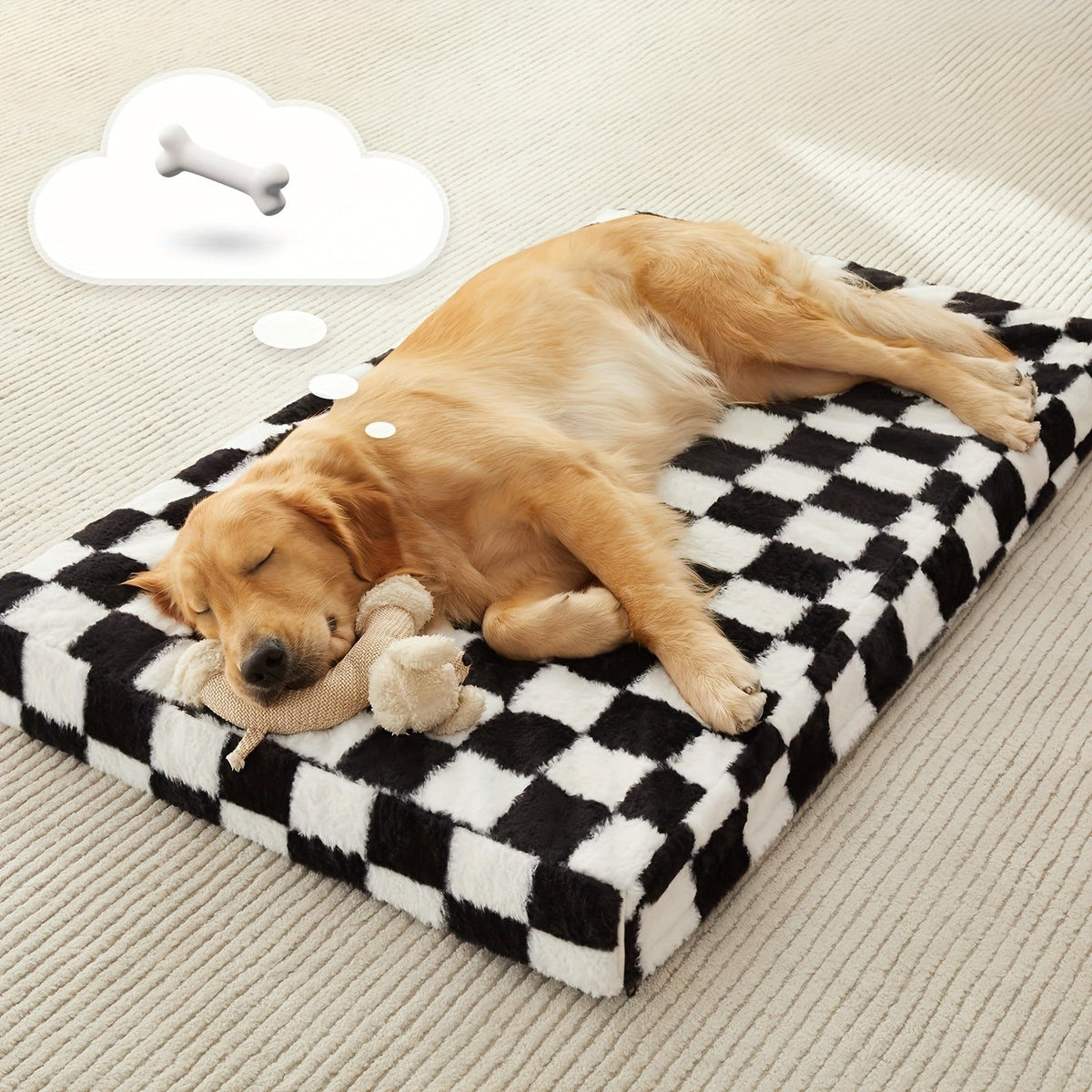 Non-Slip Bottom, Black & White Plaid, Soft Memory Foam Dog Sofa Bed for Small Medium Large Dogs, S M L XL XXL Sizes – Orthopedic Dog Bed with Removable - product image 9