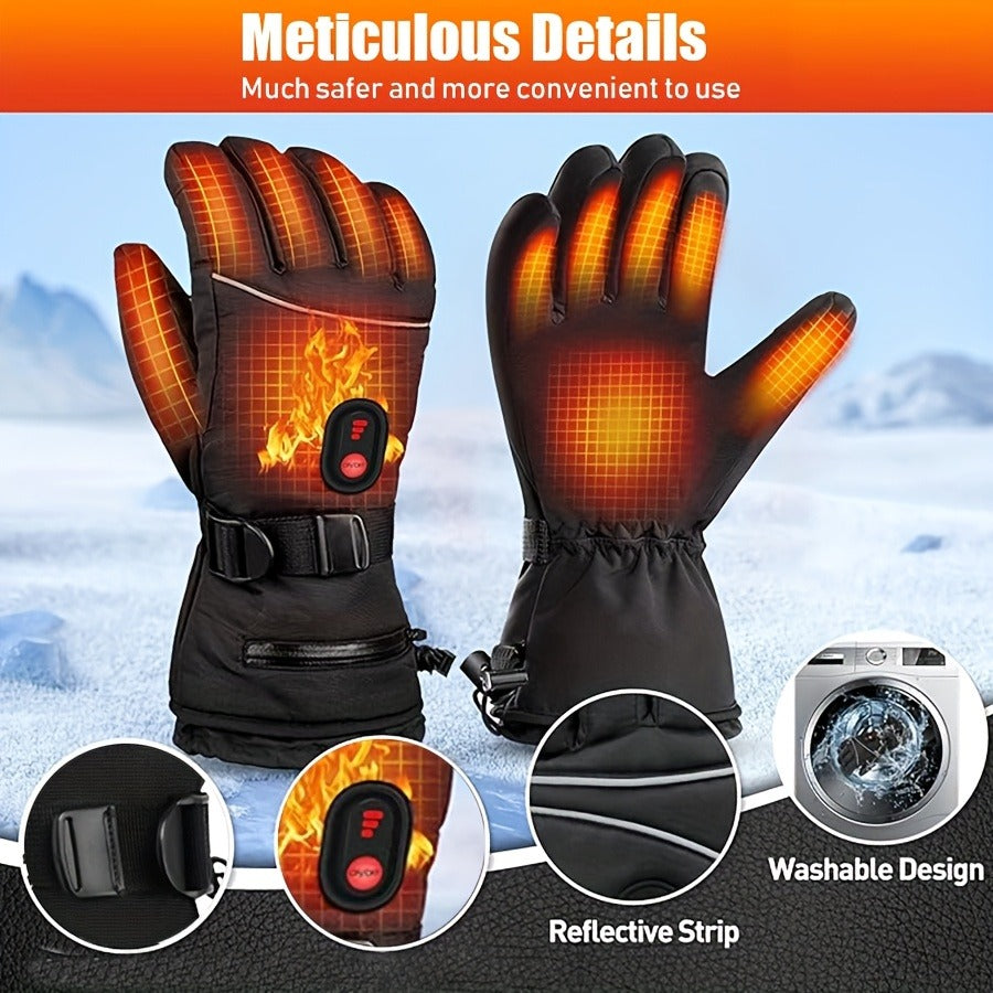 Rechargeable Heated Gloves 2x5000mAh | 3-Speed Temperature Control, Touchscreen Fingertips, Thermal Winter Gloves for Men & Women, Skiing, Hunting, Fishing - product image 5